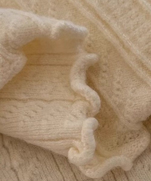 Ritzy（リッツィー）の「ハイネック  ピコットレース  ニットインナー（ニット/セーター・レディース・ホワイト/ベージュ/イエロー/モカ/ブラック・FREE）」の13枚目の写真