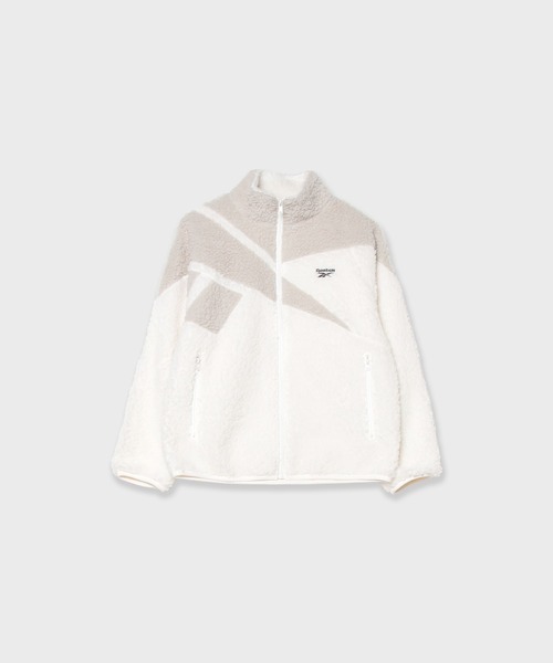 Reebok（リーボック）の「Reebok/ CLASSIC VECTOR BOA JACKET ジャケット L 秋服 冬服（ブルゾン・レディース・アイボリー/グレー×ホワイト/ブラック×ホワイト・L/M/S/XL）」の3枚目の写真