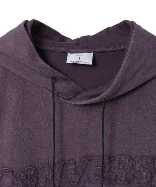 CONVERSE TOKYO(コンバーストウキョウ)の「PATCHWORK LOGO HOODIE(パーカー・レディース・パープル/ボルドー/ブラック・SMALL/MEDIUM)」の8枚目の写真