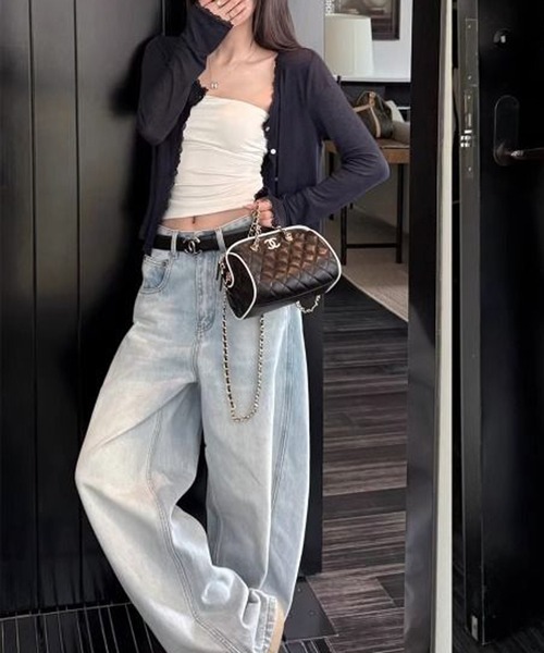 MEMECLE（メメクル）の「【 MEMECLE / メメクル 】シンプル フリル クルーネックカーディガン（カーディガン/ボレロ・レディース・ネイビー/ホワイト/グレー・SMALL/MEDIUM）」の11枚目の写真