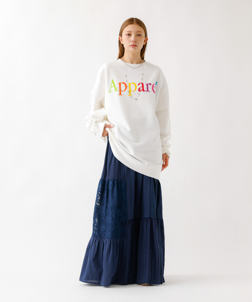 Rouge vif la cle（ルージュヴィフラクレ）の「【nap / ナップ】Textured Detail Skirt / テキスタイルディテール ティアードスカート【WEB限定】（スカート・レディース・ホワイト/ネイビー・フリー）」の14枚目の写真