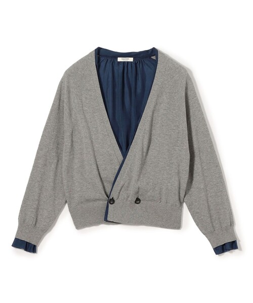 セール】ファブリックコンビ Vネックカーディガン（カーディガン