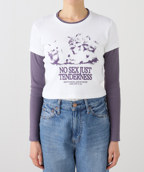 Carne Bollente（カルネボレンテ）の「Carne Bollente / カルネボレンテ Kitten Crush（Tシャツ/カットソー・レディース・ホワイト・SMALL）」の6枚目の写真