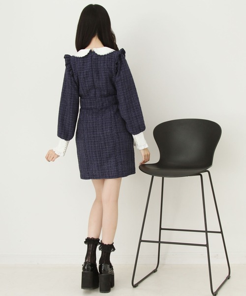 ラメツイードリボンタイトワンピース（ワンピース）｜DearMyLove