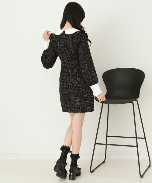 ラメツイードリボンタイトワンピース（ワンピース）｜DearMyLove