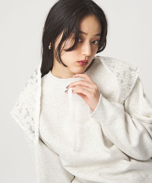 green label relaxing(グリーンレーベルリラクシング)の「レーシー バブーシュカ(その他ヘアアクセサリー・レディース・オフホワイト/ブラック・FREE)」の6枚目の写真
