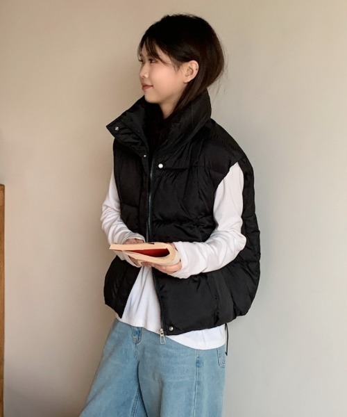 Ritzy(リッツィー)の「スタンドカラー エコダウンベスト(ダウンベスト・レディース・オフホワイト/モカ/ブラック/ワイン・M/L)」の21枚目の写真