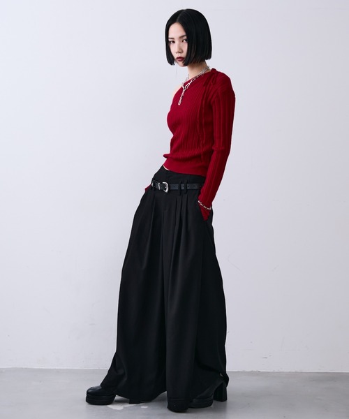 MONOe(モノエ)の「ビンテージペイズリー柄ダブルタックワイドパンツ(その他パンツ・レディース・ブラック/グレー・L/M/S)」の17枚目の写真
