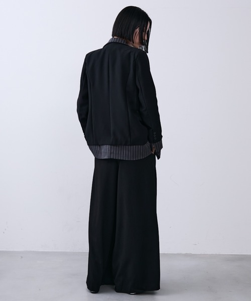 MONOe(モノエ)の「ビンテージペイズリー柄ダブルタックワイドパンツ(その他パンツ・レディース・ブラック/グレー・L/M/S)」の3枚目の写真