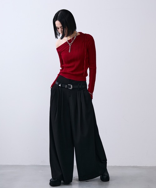 MONOe(モノエ)の「ビンテージペイズリー柄ダブルタックワイドパンツ(その他パンツ・レディース・ブラック/グレー・L/M/S)」の14枚目の写真
