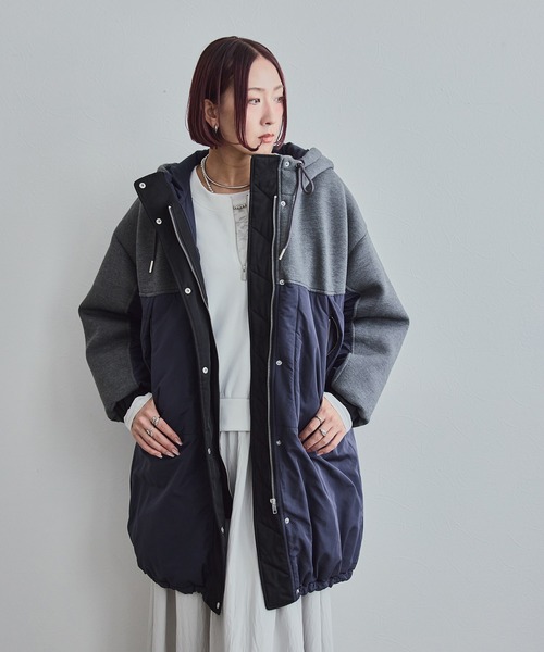 LHELBIE（レルビエ）の「ミックスモンスターコート（その他アウター・レディース・ネイビー系/ライトベージュ/ブラック・M）」の11枚目の写真