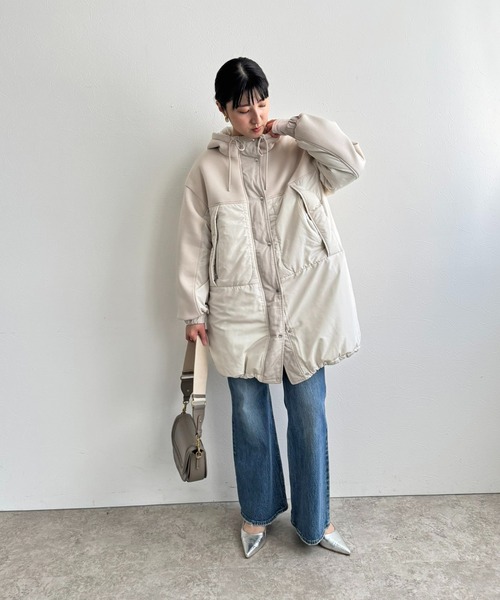 LHELBIE（レルビエ）の「ミックスモンスターコート（その他アウター・レディース・ネイビー系/ライトベージュ/ブラック・M）」の17枚目の写真