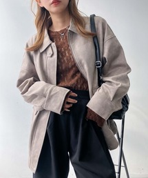 AS KNOW AS plus(アズノゥアズプラス)の♪ダブルポケット付き スウェード ゆったりシルエットブルゾン(ブルゾン)