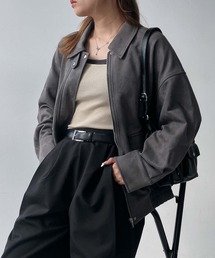 AS KNOW AS plus | ♪ダブルポケット付き　スウェード ゆったりシルエットブルゾン(ブルゾン)