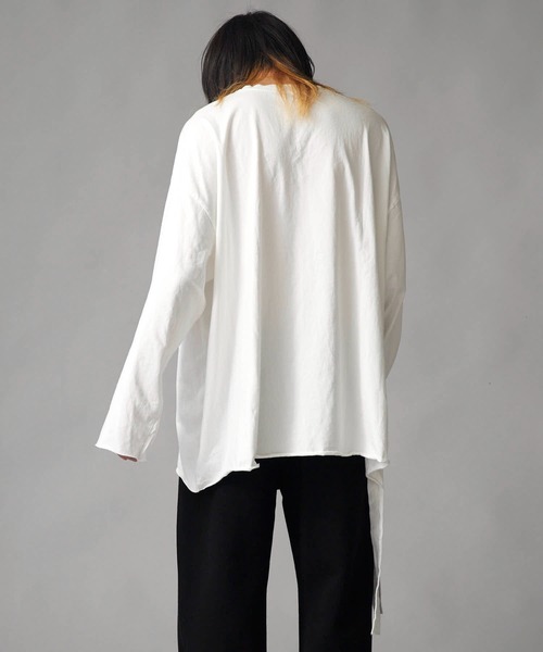 Theater code（シアターコード）の「Big Silhouette Crew Neck T-Shirt / ビックシルエット クルーネックカットソー（Tシャツ/カットソー・メンズ・ホワイト/ブラック・FREE）」の5枚目の写真
