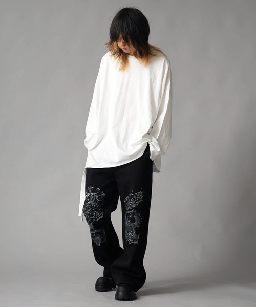 Theater code（シアターコード）の「Big Silhouette Crew Neck T-Shirt / ビックシルエット クルーネックカットソー（Tシャツ/カットソー・メンズ・ホワイト/ブラック・FREE）」の6枚目の写真