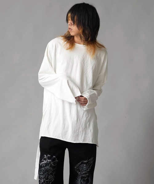 Theater code（シアターコード）の「Big Silhouette Crew Neck T-Shirt / ビックシルエット クルーネックカットソー（Tシャツ/カットソー・メンズ・ホワイト/ブラック・FREE）」の7枚目の写真