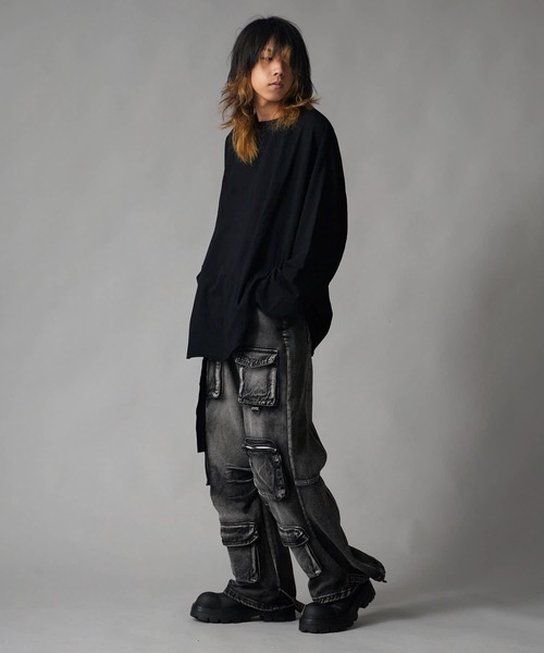 Theater code（シアターコード）の「Big Silhouette Crew Neck T-Shirt / ビックシルエット クルーネックカットソー（Tシャツ/カットソー・メンズ・ホワイト/ブラック・FREE）」の16枚目の写真