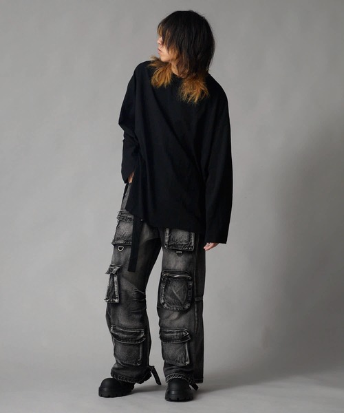 Theater code（シアターコード）の「Big Silhouette Crew Neck T-Shirt / ビックシルエット クルーネックカットソー（Tシャツ/カットソー・メンズ・ホワイト/ブラック・FREE）」の17枚目の写真