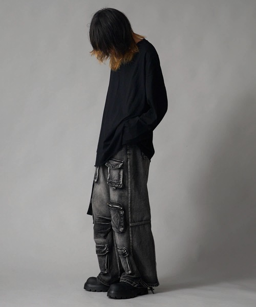 Theater code（シアターコード）の「Big Silhouette Crew Neck T-Shirt / ビックシルエット クルーネックカットソー（Tシャツ/カットソー・メンズ・ホワイト/ブラック・FREE）」の19枚目の写真