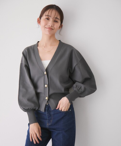 Jayro（ジャイロ）の「Vネックカーディガン（カーディガン/ボレロ・レディース・ブラック/チャコールグレー/オフホワイト/ダークブラウン・M）」の12枚目の写真