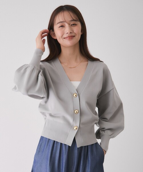 Jayro（ジャイロ）の「Vネックカーディガン（カーディガン/ボレロ・レディース・ブラック/チャコールグレー/オフホワイト/ダークブラウン・M）」の18枚目の写真