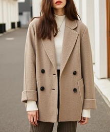 ヘリンボン柄ショートコート