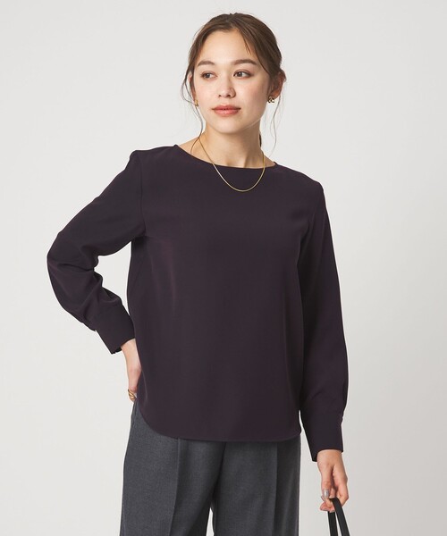 ☆アールグレイ☆ブラウスのみ トップス 『ロールカラーシャンブラウス ネイビーグレー SA00293-30-NV