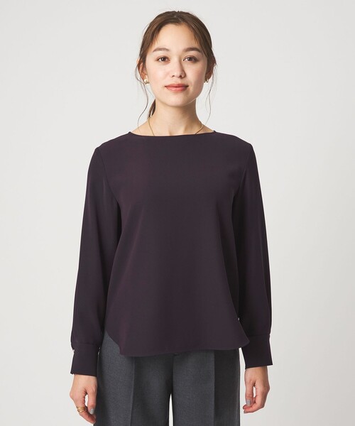 green label relaxing(グリーンレーベルリラクシング)の「クルーネック ブラウス(シャツ/ブラウス・レディース・オフホワイト/ネイビー・FREE)」の9枚目の写真