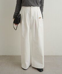 デニムパンツ（ホワイト/白色系・ウエストゴム・紐）ファッション通販
