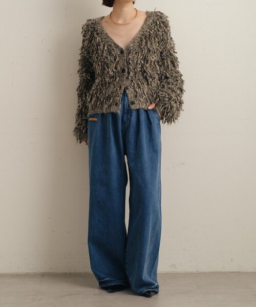 Omekashi（オメカシ）の「ダブルタックデニムパンツ（デニムパンツ・レディース・ブルー/オフホワイト・38/36）」の17枚目の写真