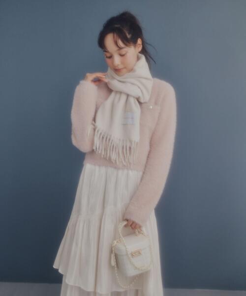JILL by JILL STUART(ジルバイジルスチュアート)の「◇ハートトッピングストール/マフラー ギフト/プレゼント(マフラー・レディース・ホワイト/ブラウン/ピンク・FREE)」の8枚目の写真