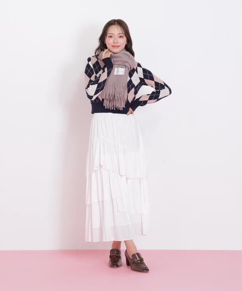 JILL by JILL STUART(ジルバイジルスチュアート)の「◇ハートトッピングストール/マフラー ギフト/プレゼント(マフラー・レディース・ホワイト/ブラウン/ピンク・FREE)」の17枚目の写真