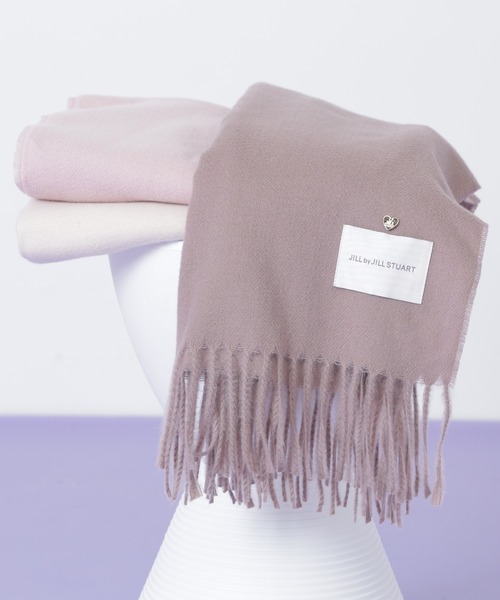 JILL by JILL STUART(ジルバイジルスチュアート)の「◇ハートトッピングストール/マフラー ギフト/プレゼント(マフラー・レディース・ホワイト/ブラウン/ピンク・FREE)」の2枚目の写真