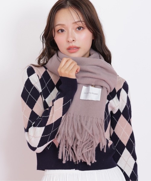 ジルスチュアート JILL STUART ストール(ショール) シルク×カシミヤ ブルー×ライトブルー マフラー ◇ハートトッピングストール（ストール⁄ショール）｜JILL by JILL