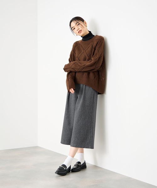 Mac-House(マックハウス)の「Idnes ツイードライククロップドパンツ(その他パンツ・レディース・ブラウン系その他/ブラック/グレー系その他・L/M)」の7枚目の写真