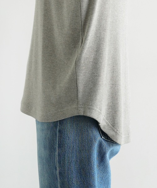 evernavy（エバーネイビー）の「テレコリブヘンリーネック長袖Tシャツ（Tシャツ/カットソー・レディース・ブラック/チョコ/グレー/ホワイト・M）」の12枚目の写真