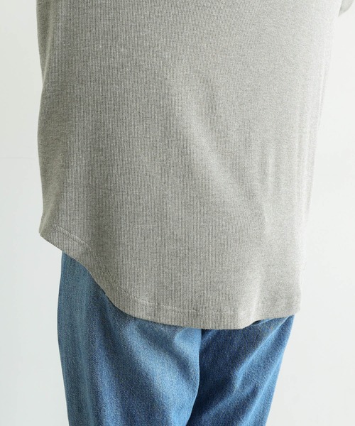 evernavy（エバーネイビー）の「テレコリブヘンリーネック長袖Tシャツ（Tシャツ/カットソー・レディース・ブラック/チョコ/グレー/ホワイト・M）」の13枚目の写真