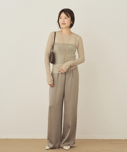 plage（プラージュ）の「double satin minimal パンツ（その他パンツ・レディース・アイボリー/モカ・34/36/38）」の21枚目の写真