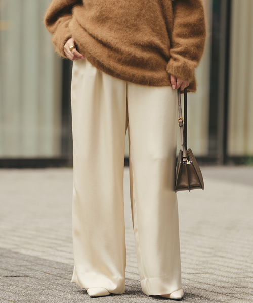 plage（プラージュ）の「double satin minimal パンツ（その他パンツ・レディース・アイボリー/モカ・34/36/38）」の10枚目の写真