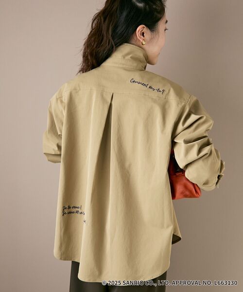 le.coeur blanc（ルクールブラン）の「【HELLO KITTY】レタリング刺繍オーバーシャツ（シャツ/ブラウス・レディース・チャコールグレー/ベージュ・38）」の3枚目の写真