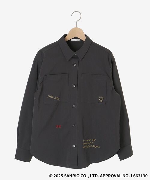 le.coeur blanc（ルクールブラン）の「【HELLO KITTY】レタリング刺繍オーバーシャツ（シャツ/ブラウス・レディース・チャコールグレー/ベージュ・38）」の10枚目の写真