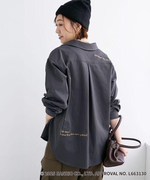 le.coeur blanc（ルクールブラン）の「【HELLO KITTY】レタリング刺繍オーバーシャツ（シャツ/ブラウス・レディース・チャコールグレー/ベージュ・38）」の16枚目の写真
