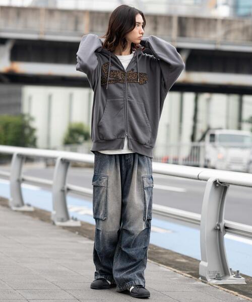 WEGO(ウィゴー)の「WEGO/レオパードワッペンダブルZIPパーカー(パーカー・メンズ・杢グレー/ネイビー/スミクロ・SMALL/MEDIUM/LARGE)」の20枚目の写真