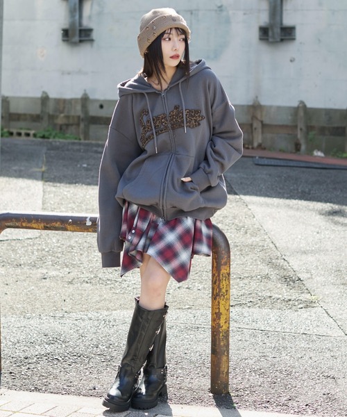 WEGO(ウィゴー)の「WEGO/レオパードワッペンダブルZIPパーカー(パーカー・メンズ・杢グレー/ネイビー/スミクロ・SMALL/MEDIUM/LARGE)」の16枚目の写真