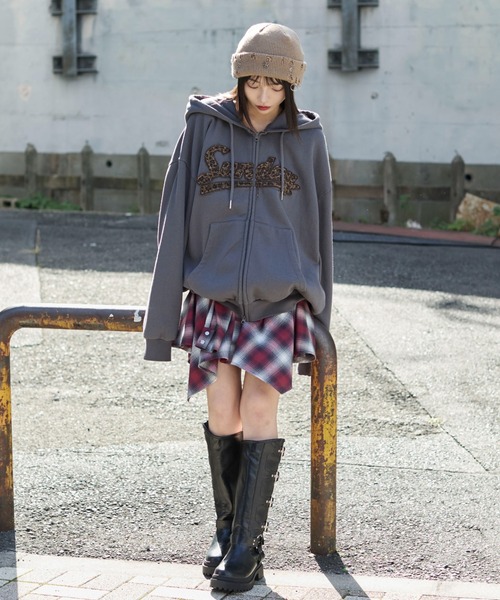 WEGO(ウィゴー)の「WEGO/レオパードワッペンダブルZIPパーカー(パーカー・メンズ・杢グレー/ネイビー/スミクロ・SMALL/MEDIUM/LARGE)」の13枚目の写真