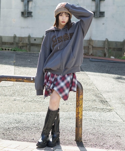 WEGO/レオパードワッペンダブルZIPパーカー（パーカー）｜WEGO