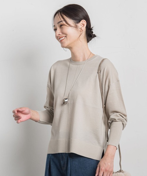 LAUTREAMONT(ロートレアモン)の「【WEB限定】ベーシックウールクルーネックニット≪洗える≫(ニット/セーター・レディース・レッド/ベージュ/ブルー/オフホワイト/ブラック・9号)」の9枚目の写真