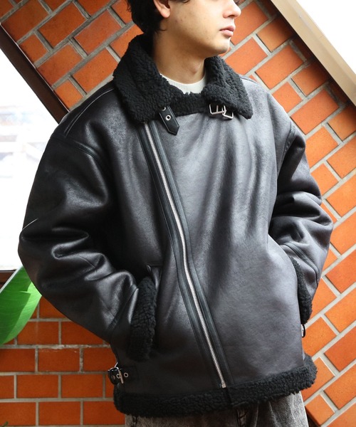 セール】フェイクムートンダブルジャケット（ブルゾン）｜8(eight