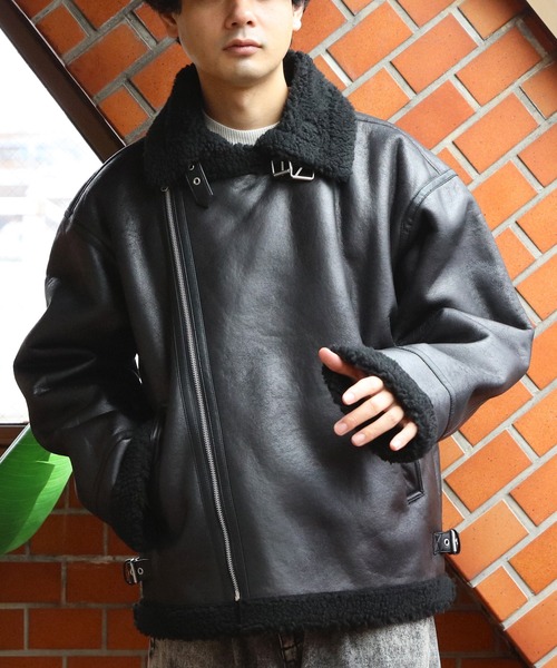 セール】フェイクムートンダブルジャケット（ブルゾン）｜8(eight
